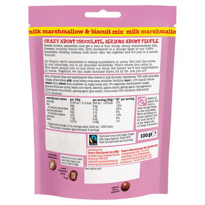 Tony's Chocolonely Littl' Bits Milk Marshmallow & Biscuit Mix 100g - UK Food & Drink - 8719956496622