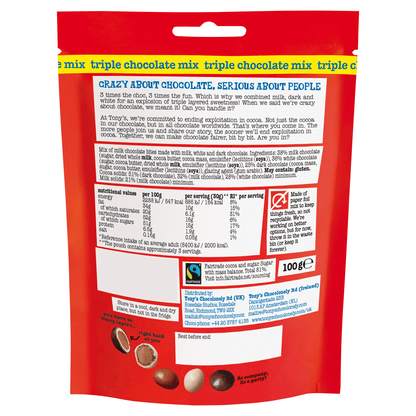 Tony's Chocolonely Littl' Bits Triple Chocolate Mix 100g - UK Food & Drink - 8719956494451