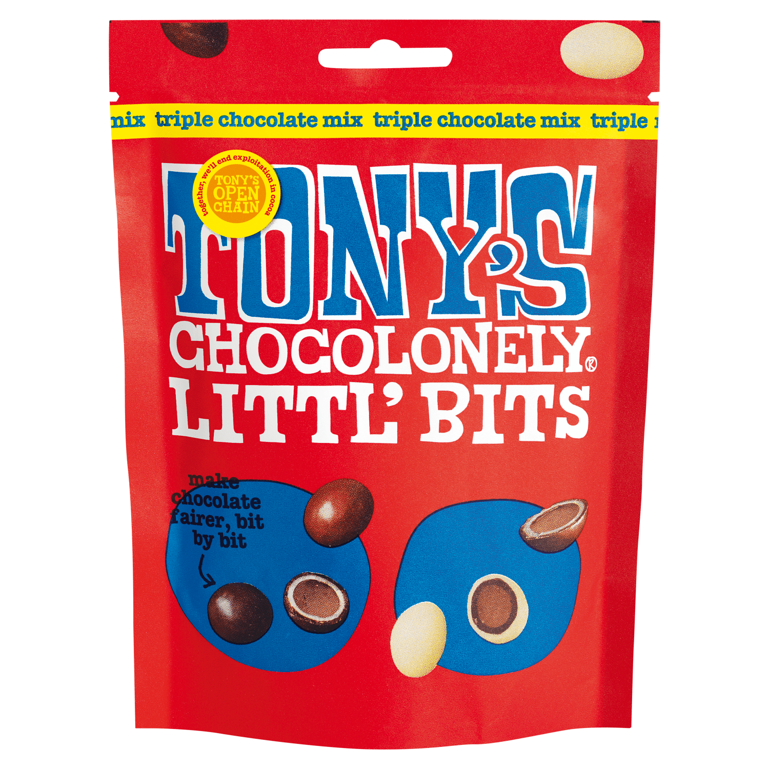 Tony's Chocolonely Littl' Bits Triple Chocolate Mix 100g - UK Food & Drink - 8719956494451