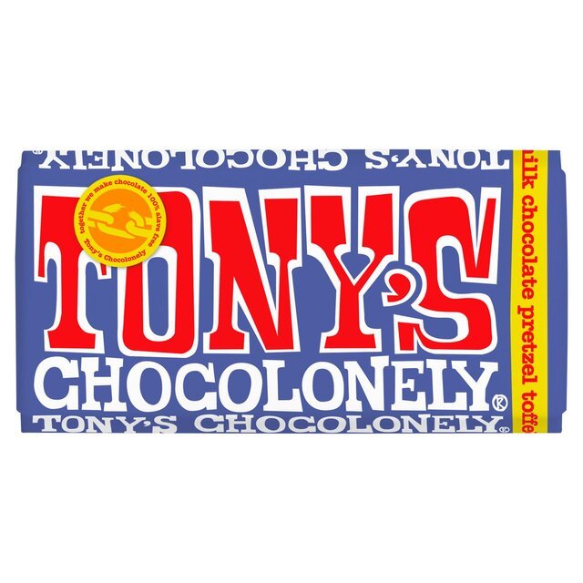 Tony's Dark Milk Pretzel Toffee Chocolate Bar 180g - UK Food & Drink - 8717677339891