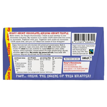 Tony's Dark Milk Pretzel Toffee Chocolate Bar 180g - UK Food & Drink - 8717677339891