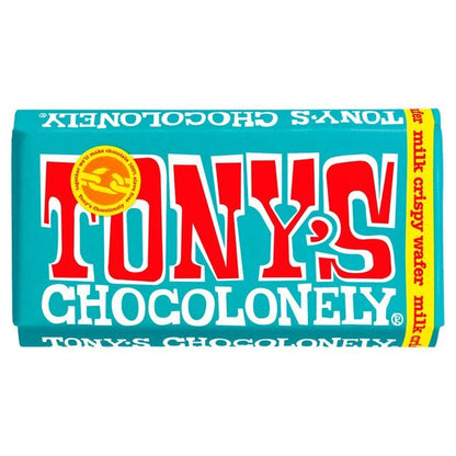 Tony's Milk Crispy Wafer Chocolate Bar 180g - UK Food & Drink - 8719956496660