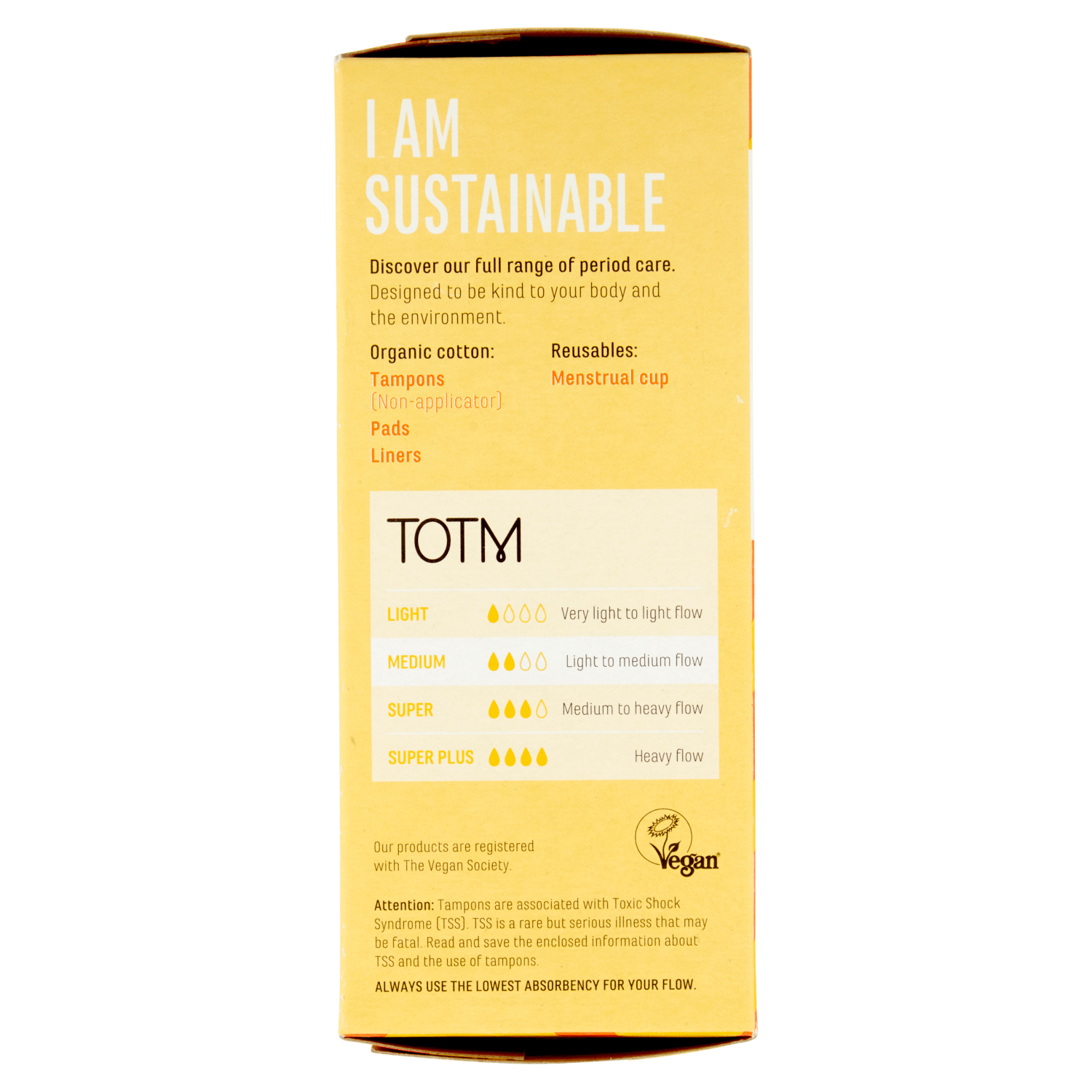 TOTM Organic Cotton Applicator Tampon Medium 16 pack - UK Food & Drink - 5060367100145