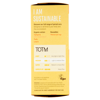 TOTM Organic Cotton Applicator Tampon Medium 16 pack - UK Food & Drink - 5060367100145