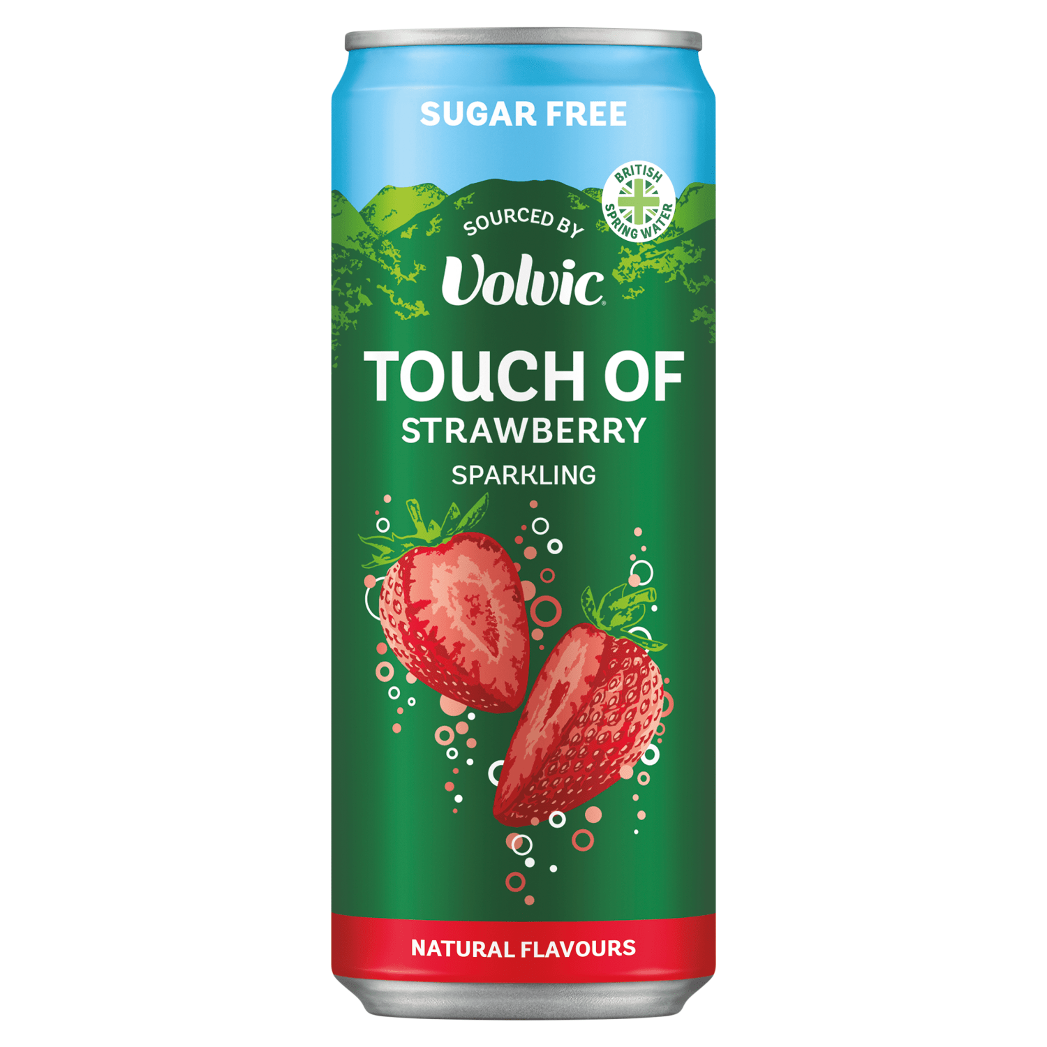 Touch of Strawberry Sparkling Sugar Free Flavoured Water sourced by Volvic 330ml - UK Food & Drink - 5050432003501