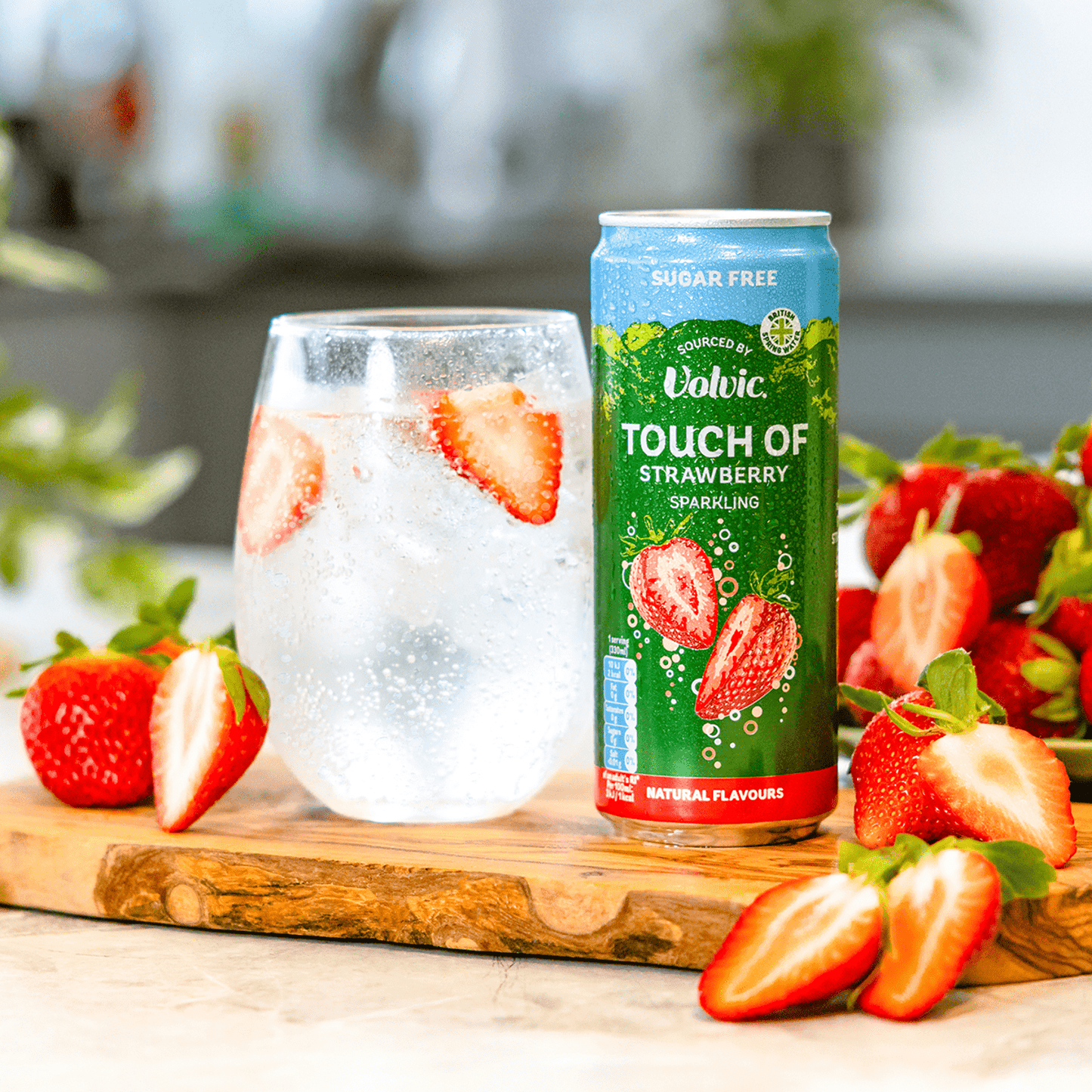 Touch of Strawberry Sparkling Sugar Free Flavoured Water sourced by Volvic 330ml - UK Food & Drink - 5050432003501