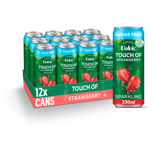 Touch of Strawberry Sparkling Sugar Free Flavoured Water sourced by Volvic 330ml - UK Food & Drink - 5050432003501