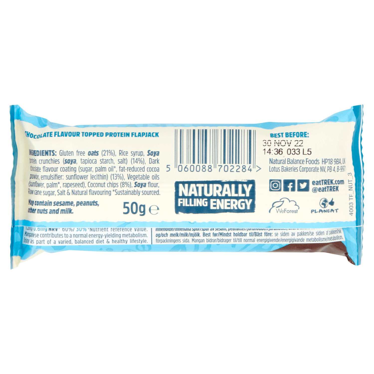 Trek Cocoa Coconut Protein Flapjack 50g - UK Food & Drink - 5060088702284