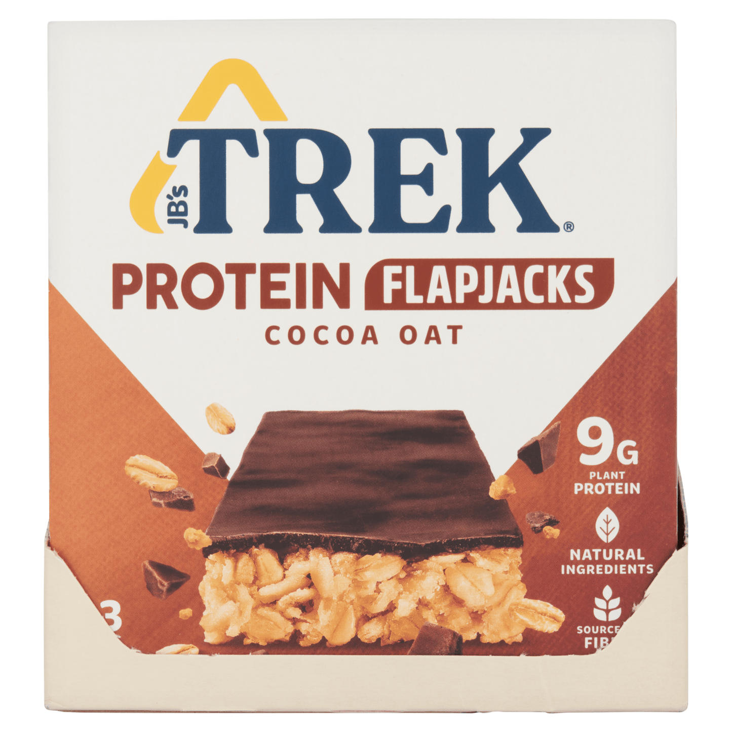 Trek Cocoa Oat Protein Flapjacks Bars 3 x 50g - UK Food & Drink - 5060088704097