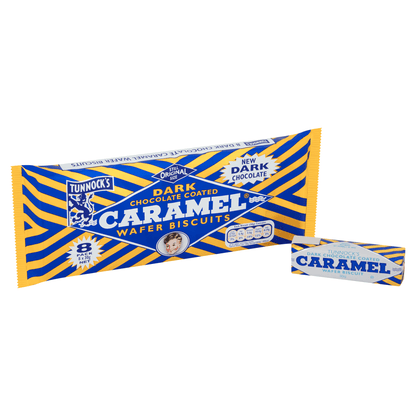 Tunnock's Dark Chocolate Coated Caramel Wafer Biscuits 8 x 30g - UK Food & Drink - 5010975088205