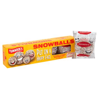 Tunnock's Snowballs Coconut Covered Marshmallows 4 x 30g (120g) - UK Food & Drink - 5010975040029