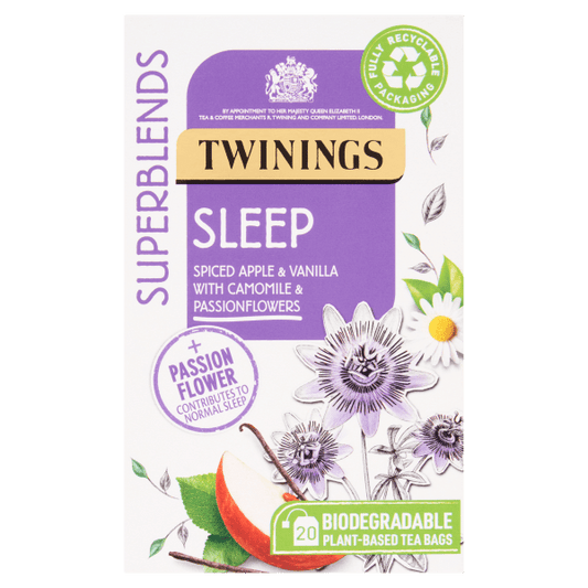 Twinings 20 Superblends Sleep Spiced Apple & Vanilla with Camomile & Passionflowers 30g - UK Food & Drink - 70177178505