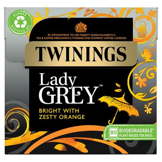 Twinings Lady Grey Bright with Zesty Orange 80 Tea Bags 200g - UK Food & Drink - 70177231330