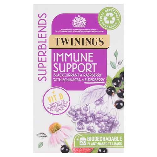 Twinings Superblends Immune Support Blackcurrant & Raspberry 20 Tea Bags 40g - UK Food & Drink - 70177229719