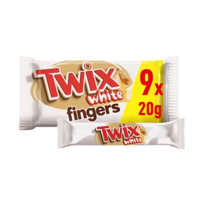 Twix Caramel & White Chocolate Fingers Biscuit Snack Bars Multipack 9x20g - UK Food & Drink - 5000159560665