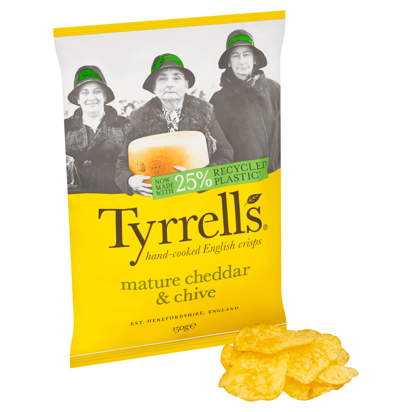 Tyrrells Mature Cheddar & Chive 150g - UK Food & Drink - 5060042641437