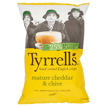 Tyrrells Mature Cheddar & Chive 150g - UK Food & Drink - 5060042641437