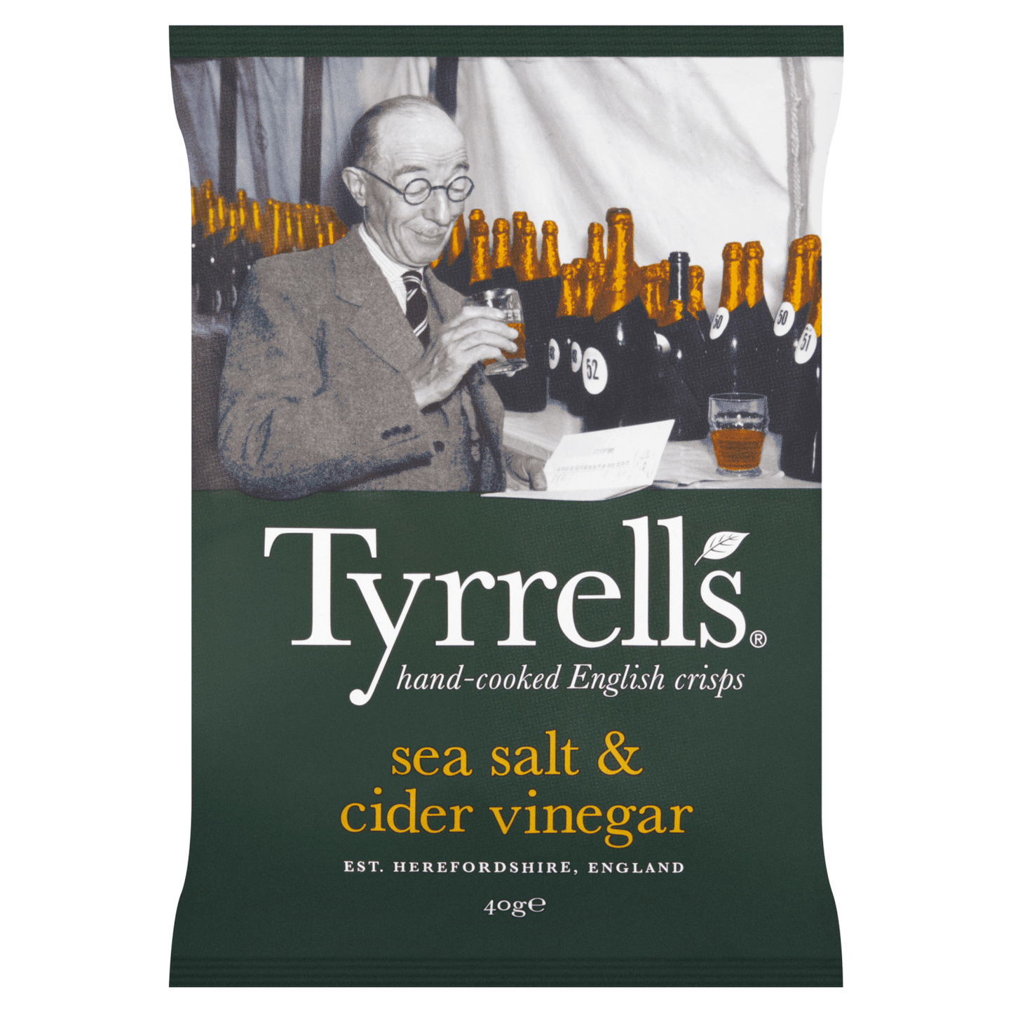 Tyrrells Sea Salt & Cider Vinegar 40g - UK Food & Drink - 5060042640690