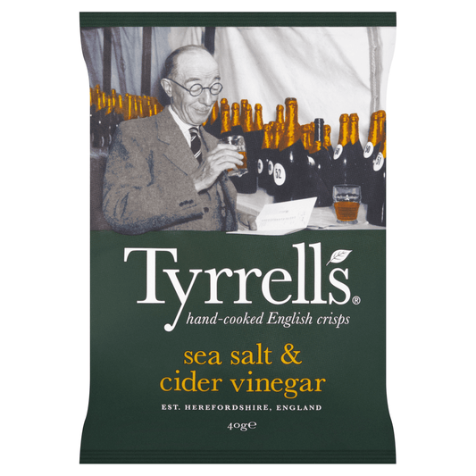 Tyrrells Sea Salt & Cider Vinegar 40g - UK Food & Drink - 5060042640690