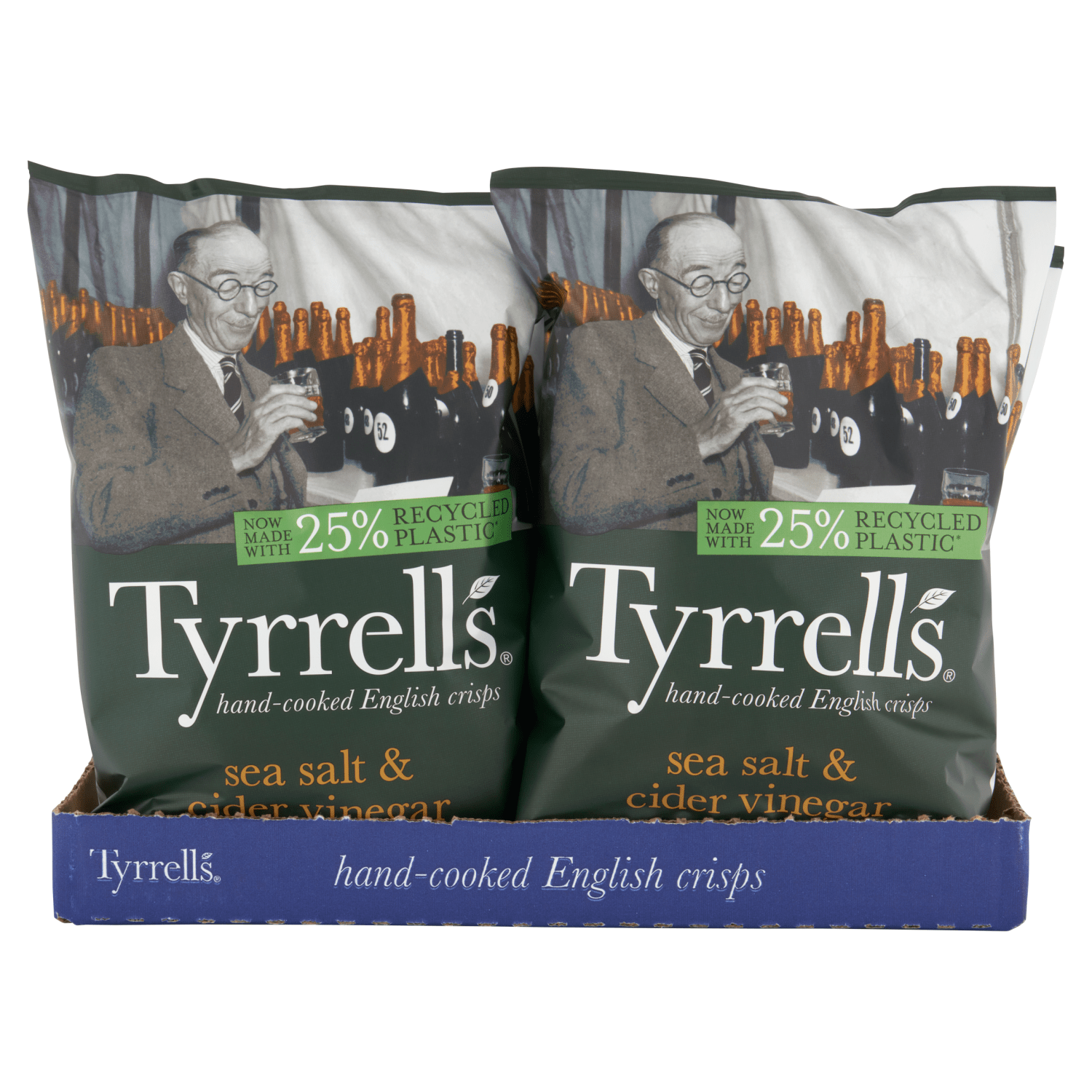 Tyrrells Sea Salt & Cider Vinegar Hand - Cooked English Crisps 150g - UK Food & Drink - 5060042641406