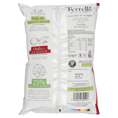 Tyrrells Sweet Chilli & Red Pepper 150g - UK Food & Drink - 5060042641413