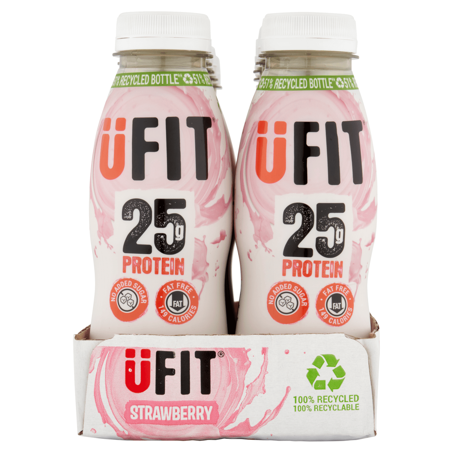 UFIT Strawberry Flavour High Protein Milkshake 330ml - UK Food & Drink - 5060317321767