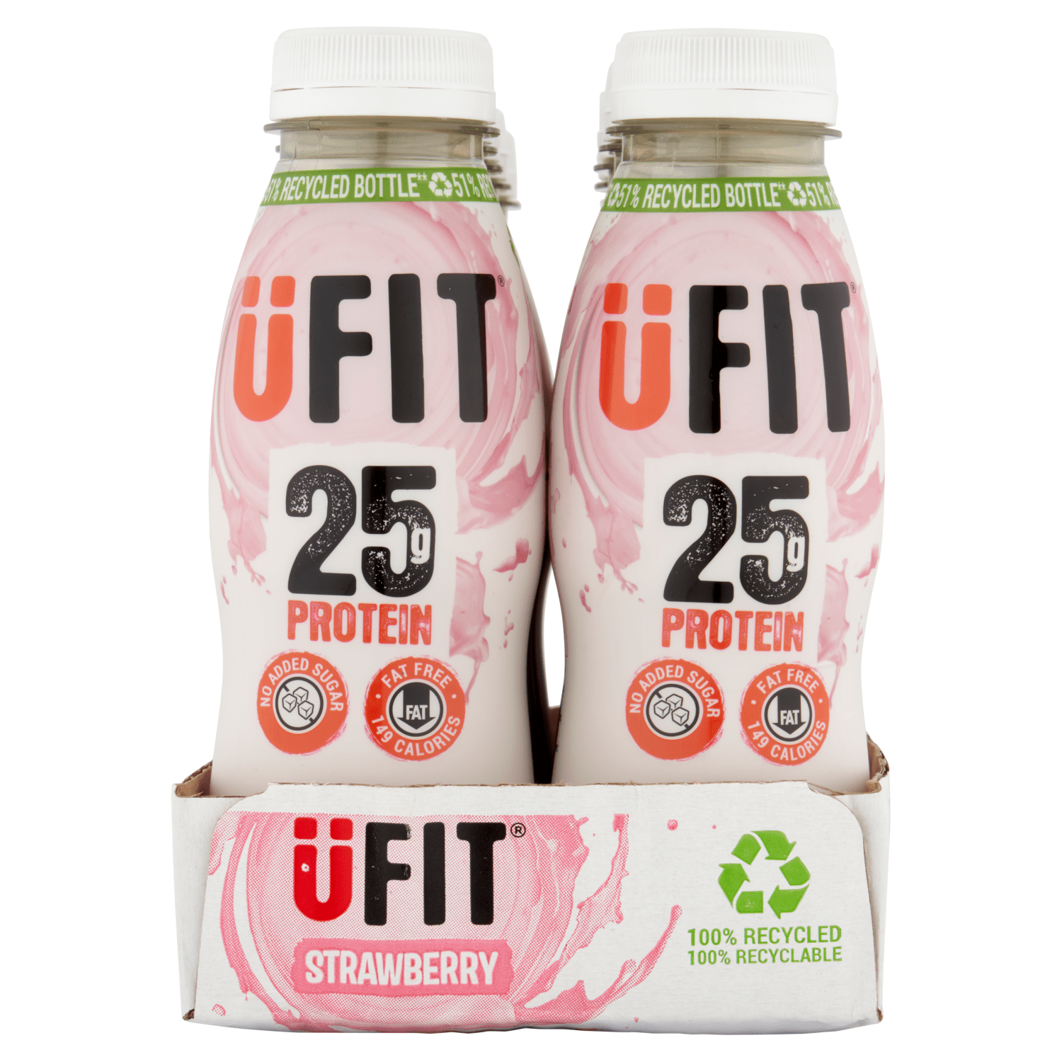 UFIT Strawberry Flavour High Protein Milkshake 330ml - UK Food & Drink - 5060317321767