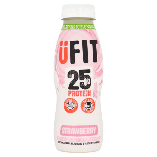 UFIT Strawberry Flavour High Protein Milkshake 330ml - UK Food & Drink - 5060317321767