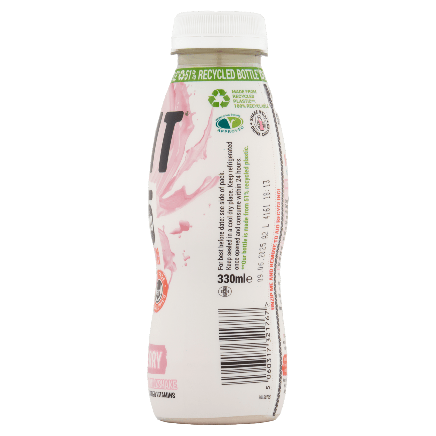 UFIT Strawberry Flavour High Protein Milkshake 330ml - UK Food & Drink - 5060317321767