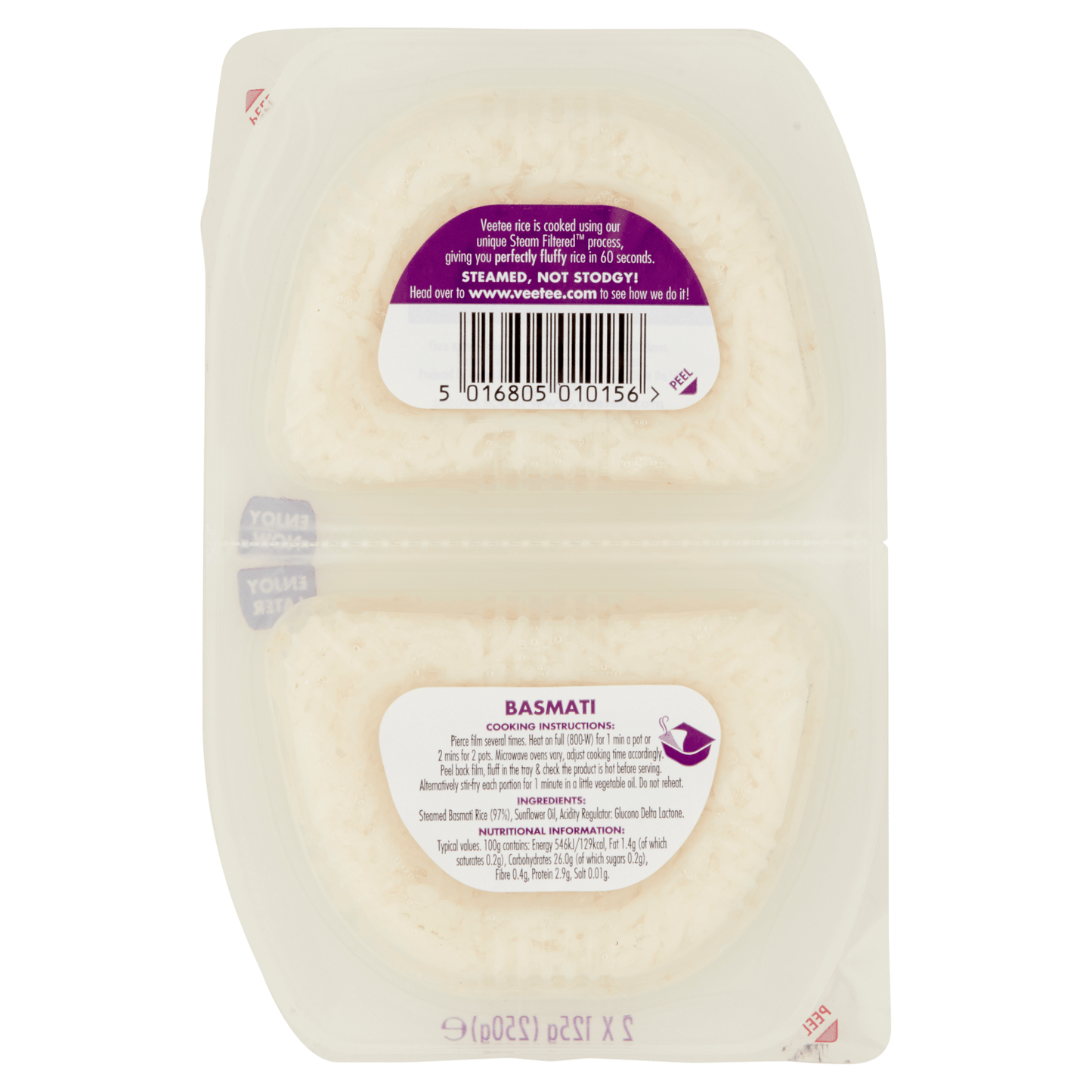 Veetee Basmati 2 x 125g (250g) - UK Food & Drink - 5016805010156