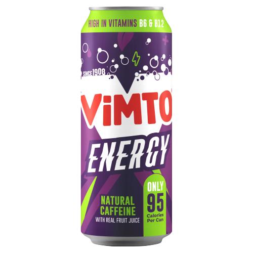 Vimto Energy Natural Caffeine with Real Fruit Juice 500ml - UK Food & Drink - 5010438021428
