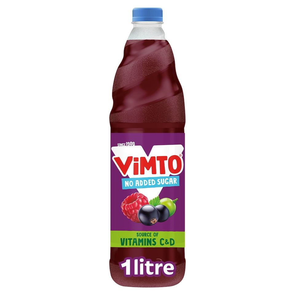 Vimto No Added Sugar Real Fruit Squash 1 Litre - UK Food & Drink - 5010438013683