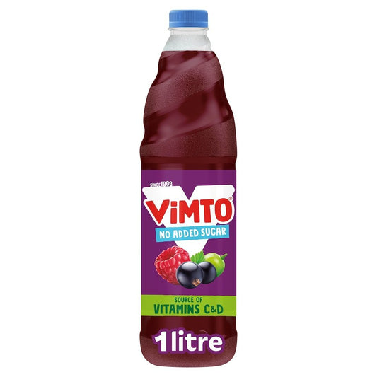Vimto No Added Sugar Real Fruit Squash 1 Litre - UK Food & Drink - 5010438013683