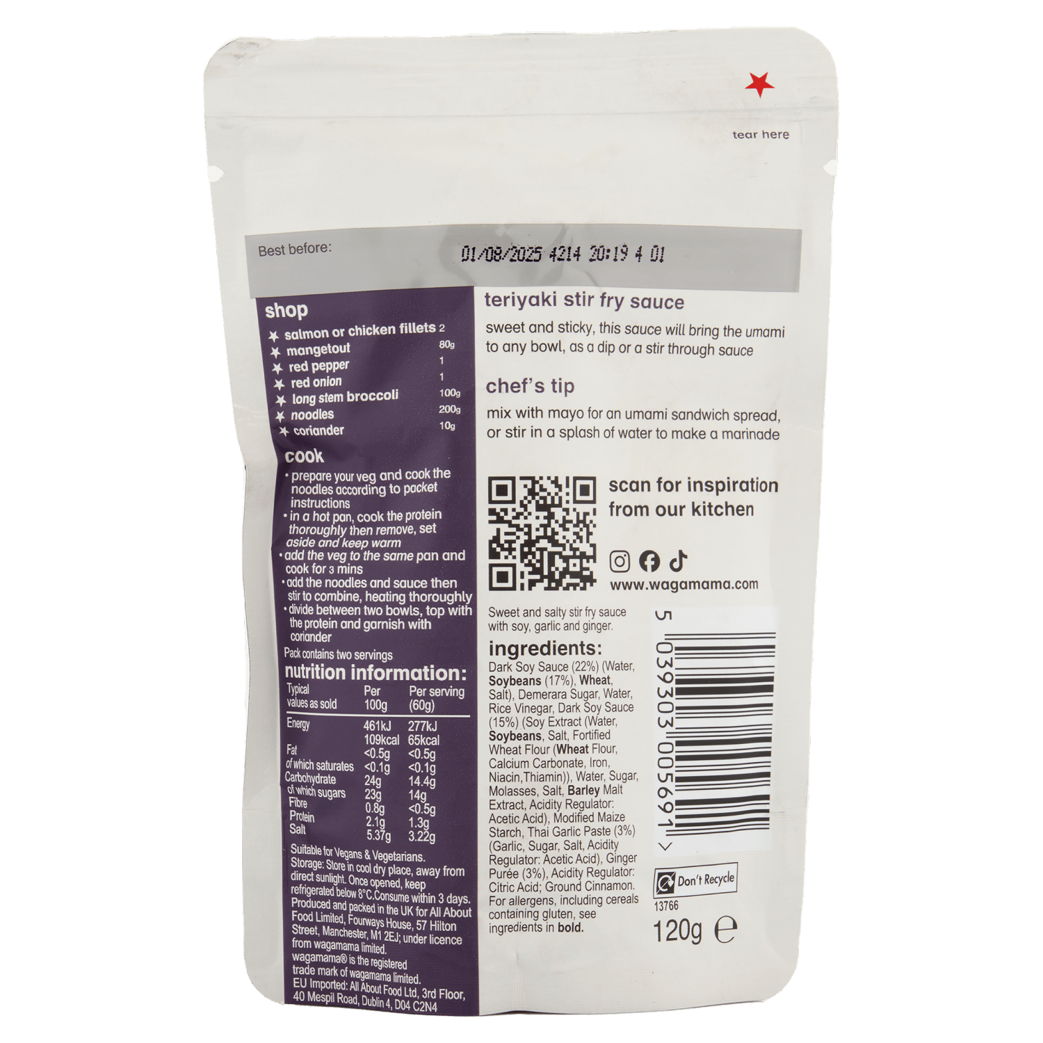 Wagamama Teriyaki Stir Fry Sauce 120g - UK Food & Drink - 5039303005691