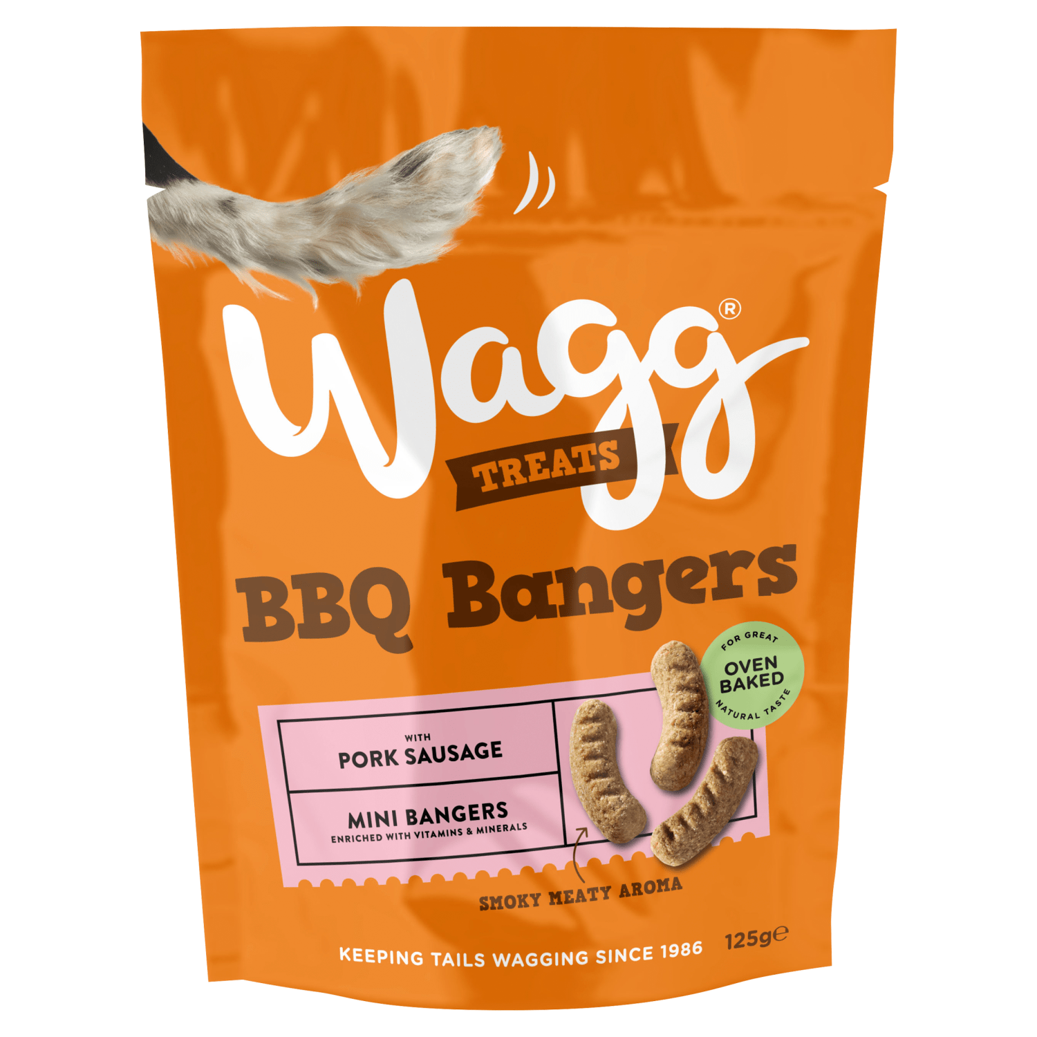 Wagg Treats BBQ Bangers 125g - UK Food & Drink - 5013919003661