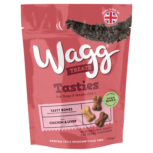 Wagg Treats Tasty Bones for Dogs 8 Weeks Old+ 125g - UK Food & Drink - 5013919005368