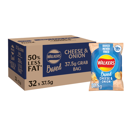 Walkers Baked Cheese & Onion Snacks Crisps 37.5g - UK Food & Drink - 5000328774800