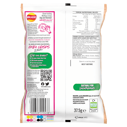 Walkers Baked Prawn Cocktail Snacks Crisps 37.5g - UK Food & Drink - 5000328210438