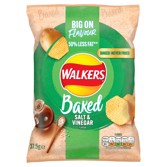 Walkers Baked Salt & Vinegar Snacks Crisps 37.5g - UK Food & Drink - 5000328555584