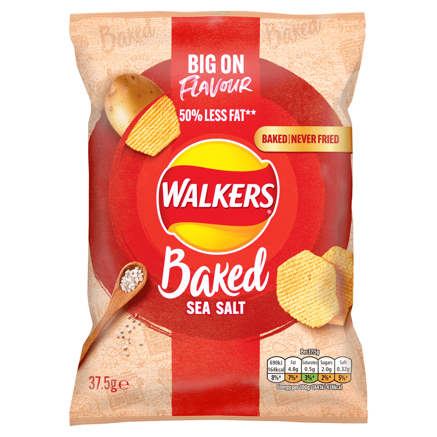 Walkers Baked Sea Salt Snacks Crisps 37.5g - UK Food & Drink - 5000328877655