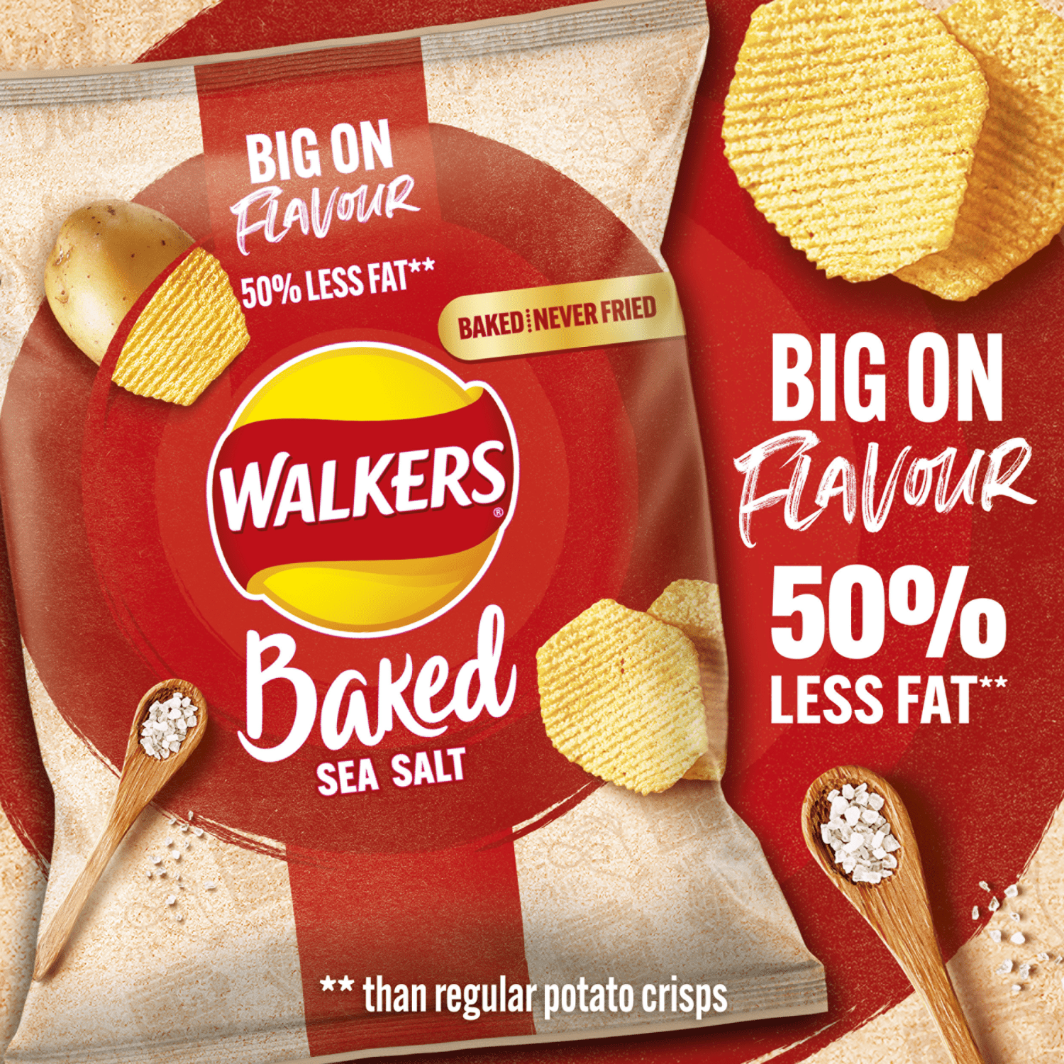 Walkers Baked Sea Salt Snacks Crisps 37.5g - UK Food & Drink - 5000328877655