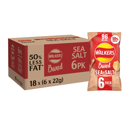 Walkers Baked Snacks Sea Salt 6 x 22g - UK Food & Drink - 5000328015927