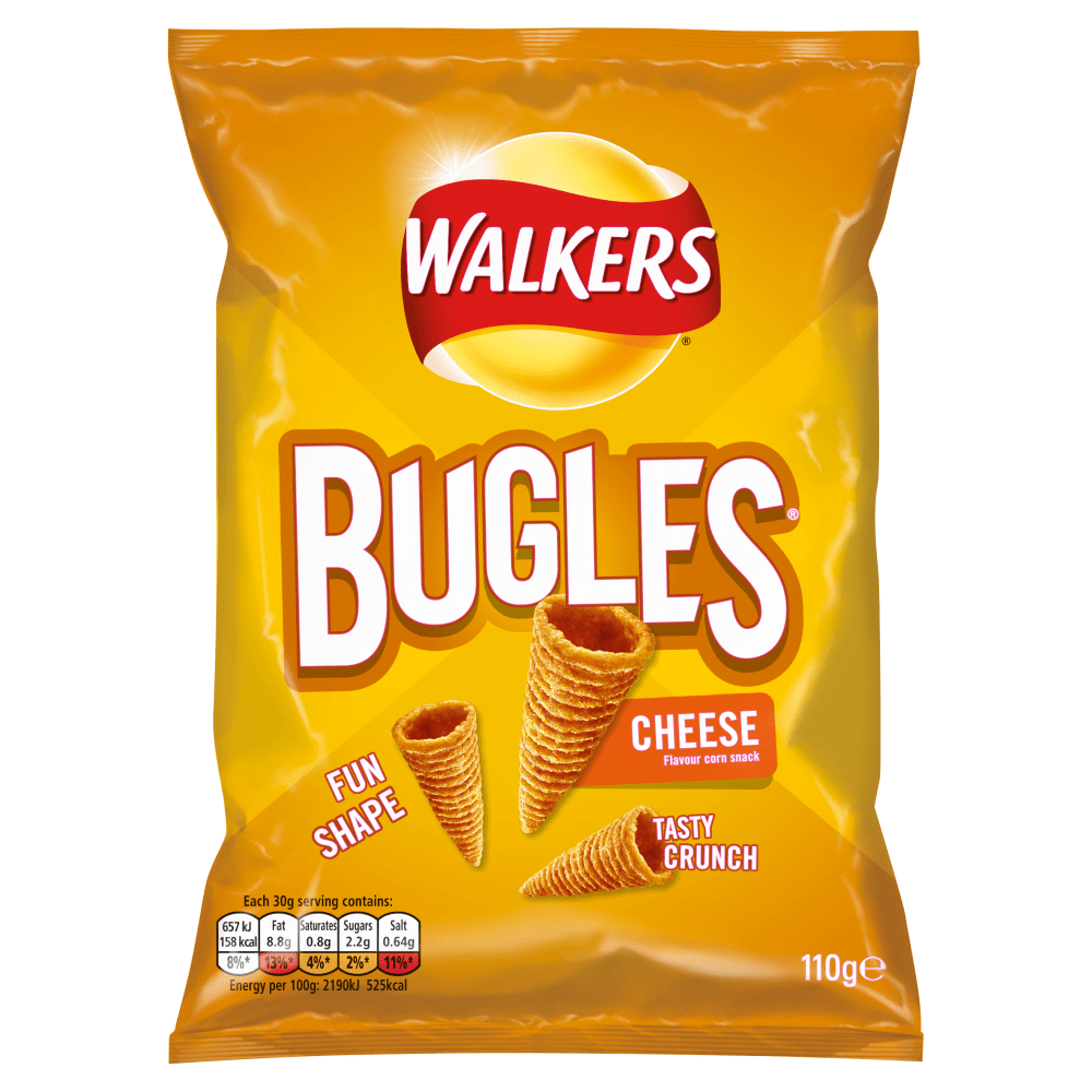 Walkers Bugles Cheese Sharing Snacks 110g - UK Food & Drink - 5000328541082