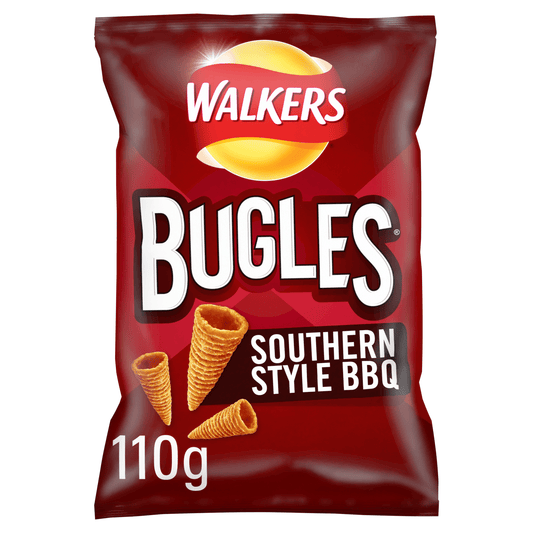 Walkers Bugles Southern Style BBQ Sharing Snacks Crisps 110g - UK Food & Drink - 5000328540290