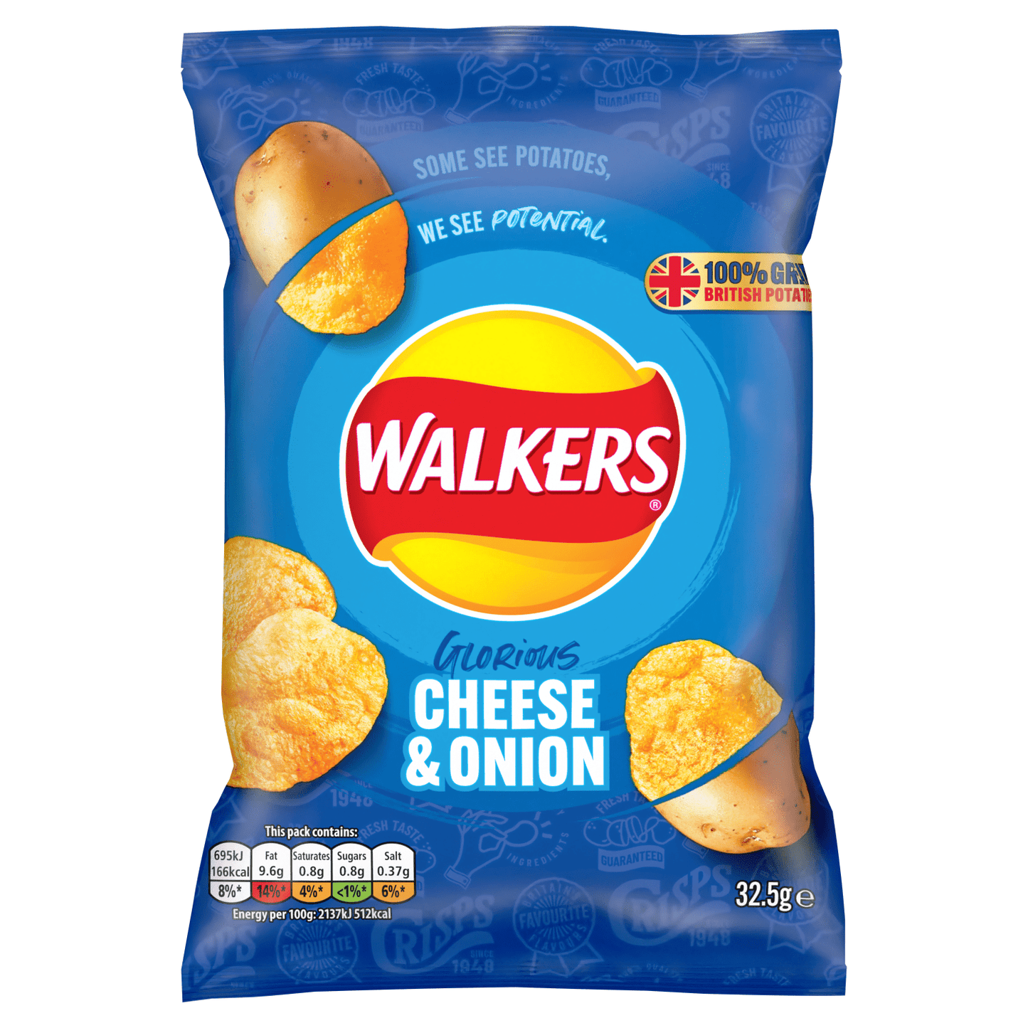 Walkers Cheese & Onion Crisps 32.5g - UK Food & Drink - 5000328698823