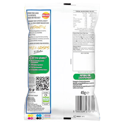 Walkers Cheese & Onion Crisps 45g - UK Food & Drink - 5000328270715