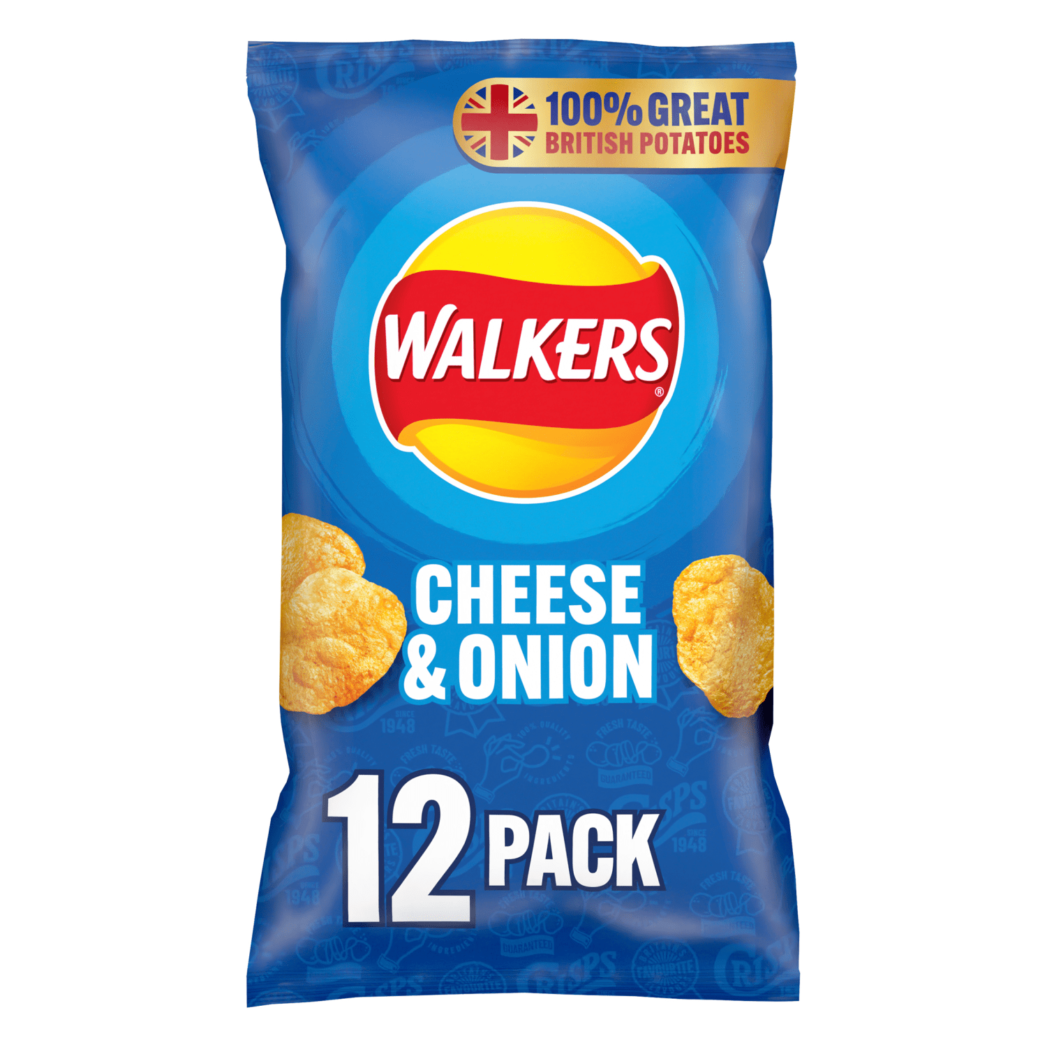 Walkers Cheese & Onion Multipack Crisps 12x25g - UK Food & Drink - 5000328992082