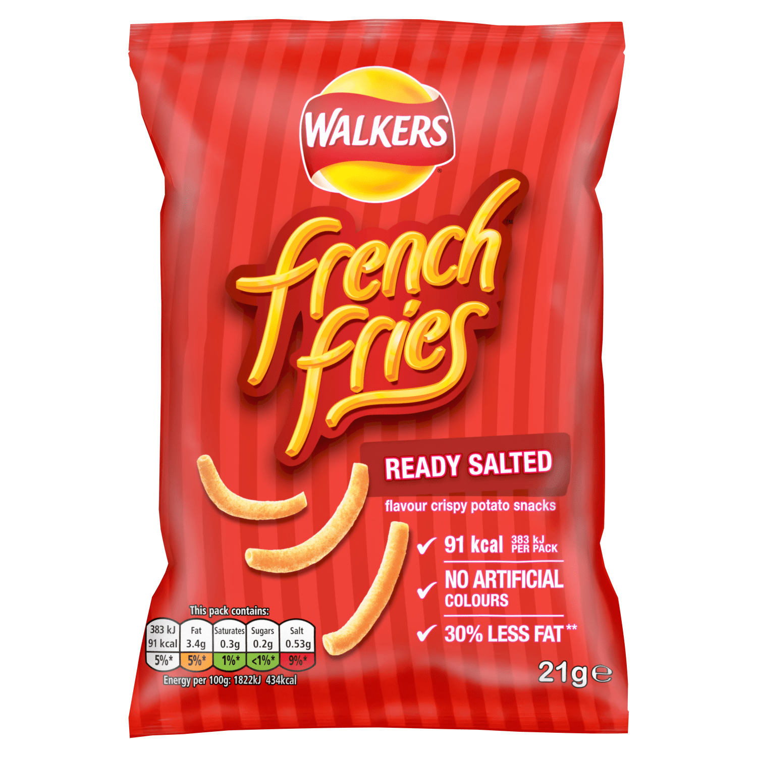 Walkers French Fries Ready Salted Snacks Crisps 21g - UK Food & Drink - 5000328984100