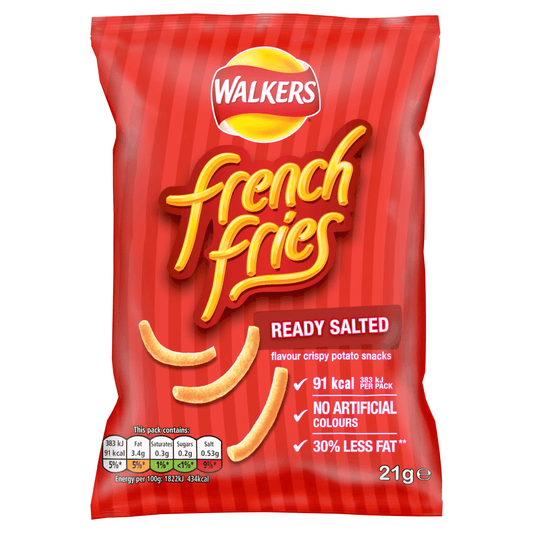 Walkers French Fries Ready Salted Snacks Crisps 21g - UK Food & Drink - 5000328984100
