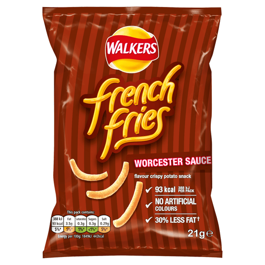Walkers French Fries Worcester Sauce Snacks Crisps 21g - UK Food & Drink - 5000328970103